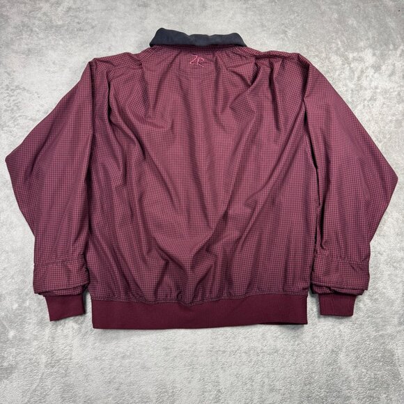 Vintage Zero Restriction Golf Outerwear Houndstooth Windbreaker Jacket Burgundy - Picture 3 of 8
